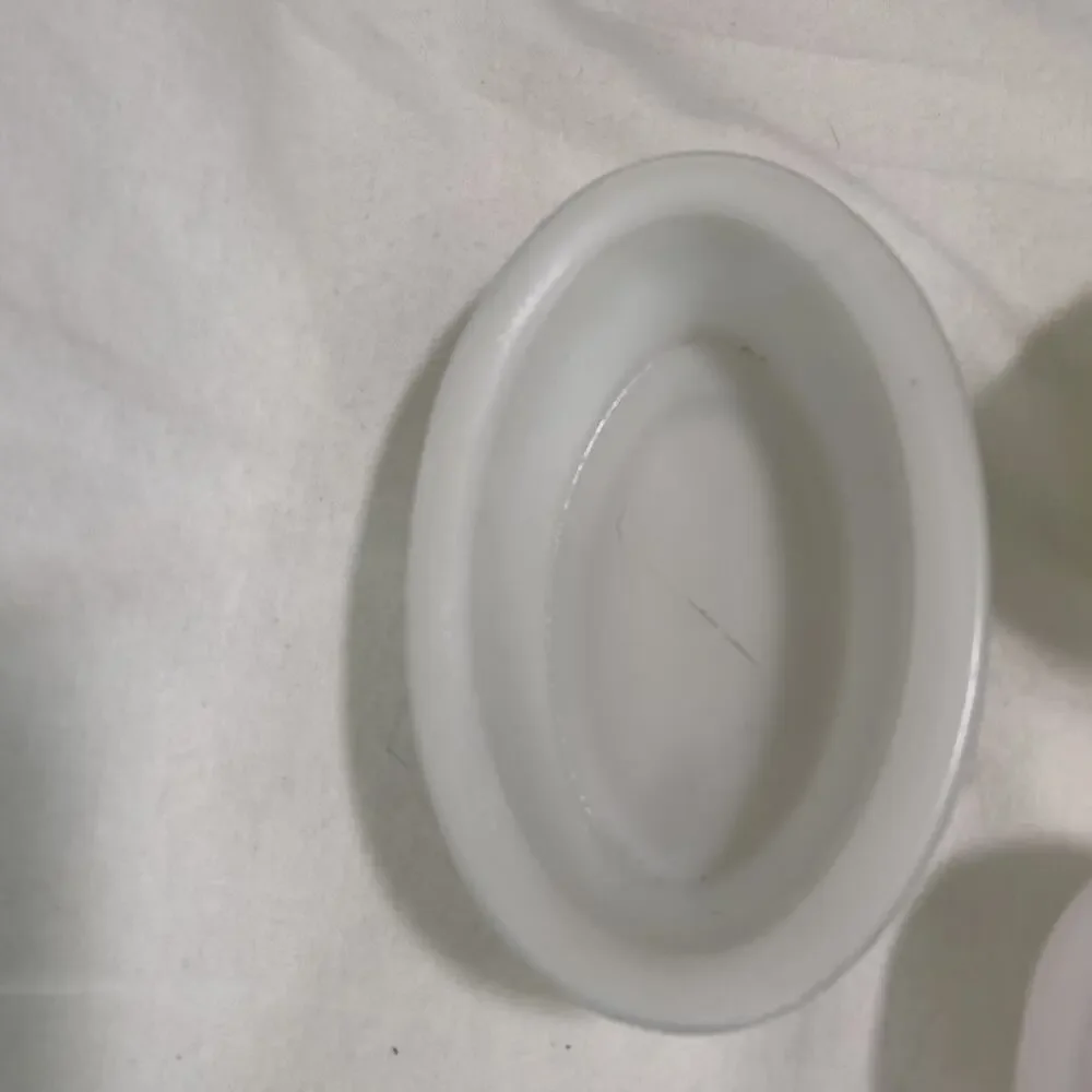 Milk Glass Oval Ramekins X3- Different Sizes and Shades.